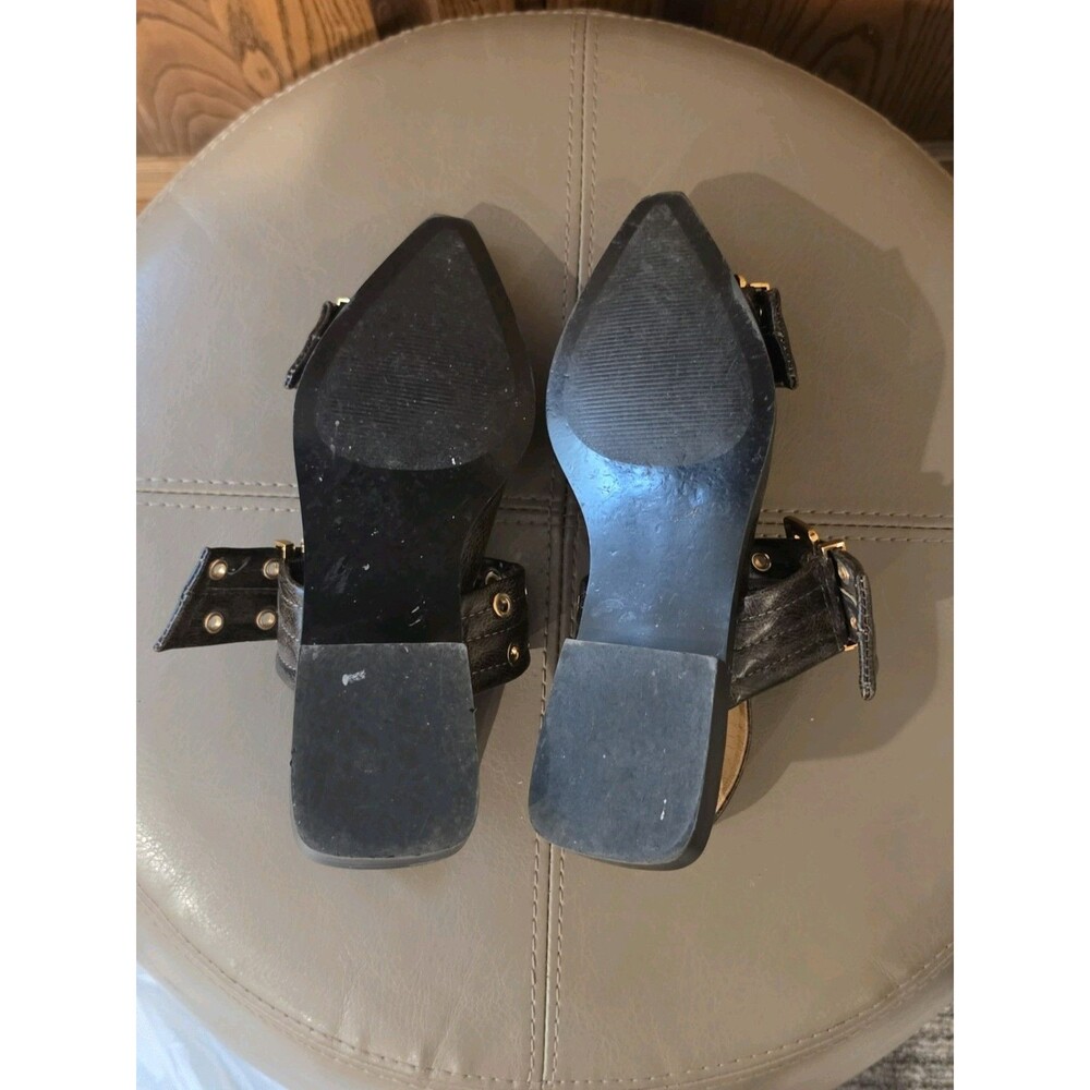Steve Madden Graya Flats Women's Gold Buckle Brown Patent Slingback Sz 7 - Picture 7 of 7